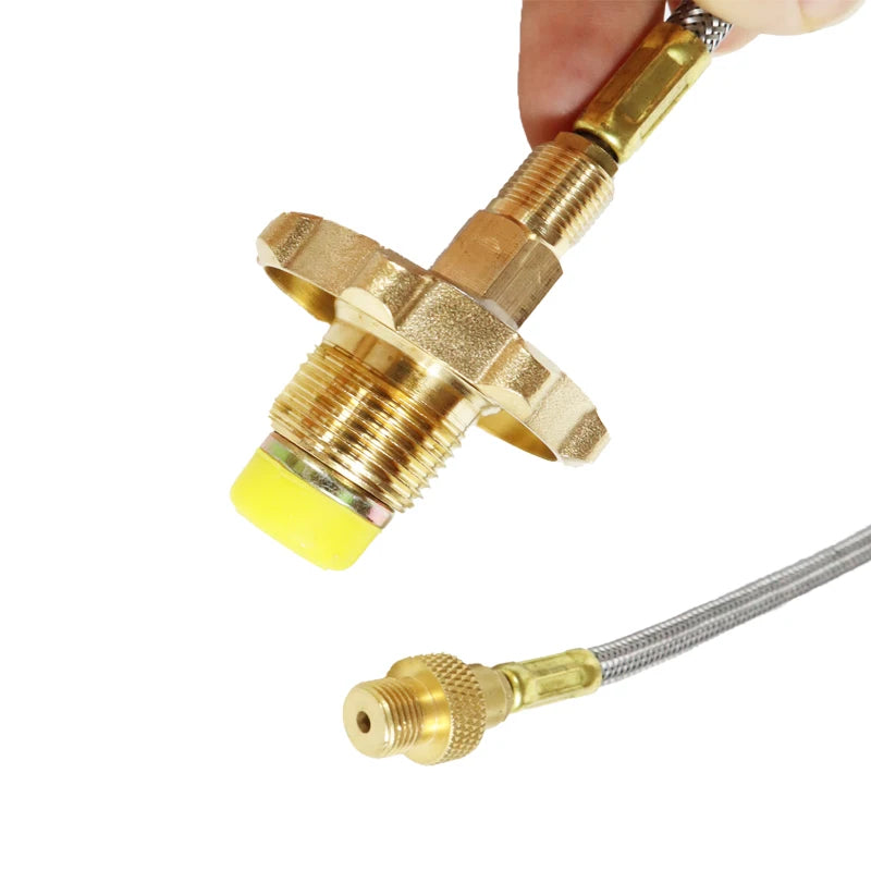 Adaptador de recarga de propano para estufa de Gas al aire libre, línea de conexión de tanque de Gas, adaptador de quemador de Camping, Conector de manguera de cilindro LPG