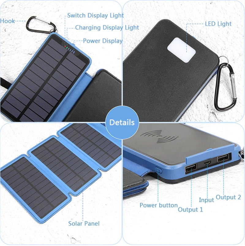 Banco de energía con linterna plegable 10000mAh.