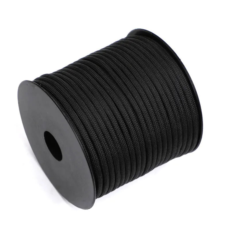 Cuerda de paracaídas de poliéster para exteriores, paragüero militar de 7 núcleos de 50/100M, 4mm, tienda de supervivencia para acampar, tendedero, 550