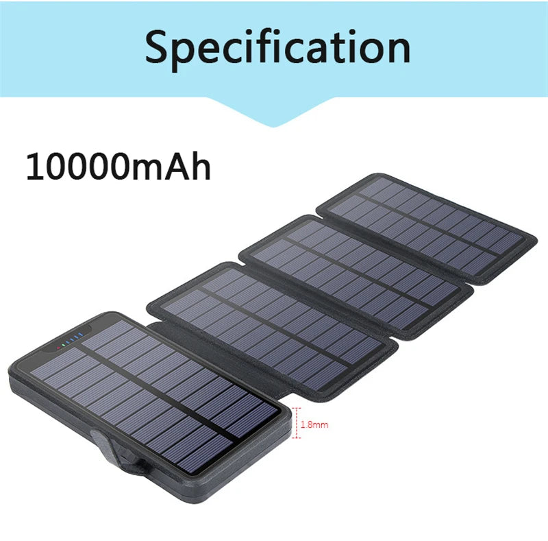 Banco de energía con linterna plegable 10000mAh.