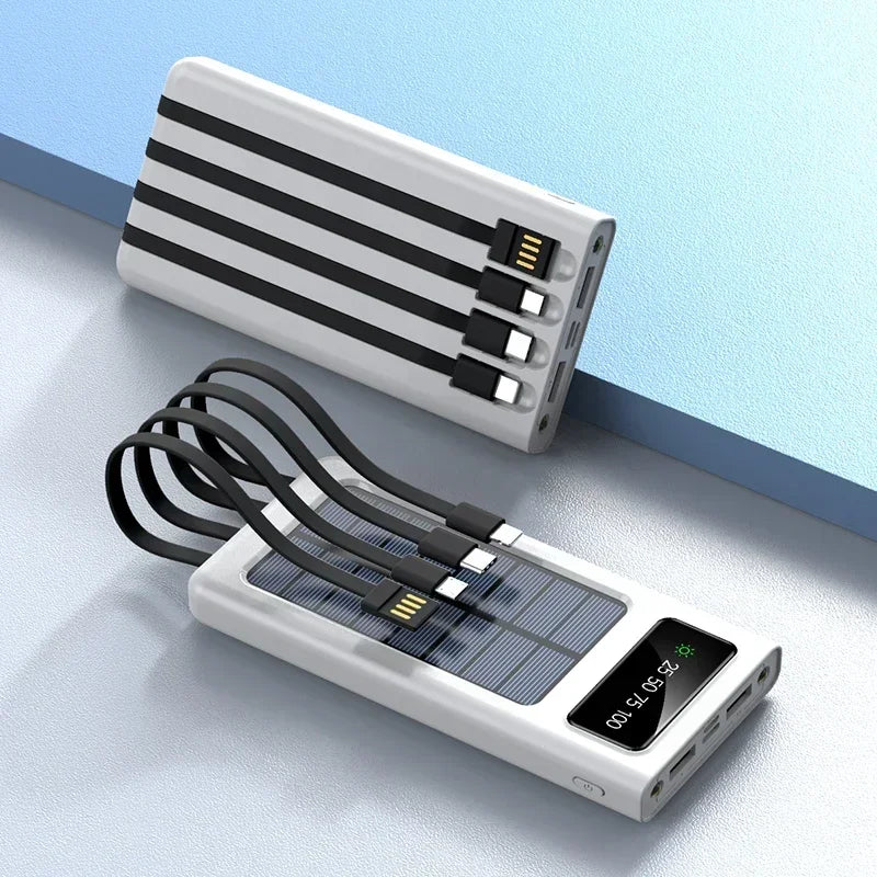 Xiaomi-Banco de energía Solar 4 en 1, batería externa de 200000mAh, Ultra capacidad, carga superrápida, USB tipo C, luz LED, para exteriores, para iPhone
