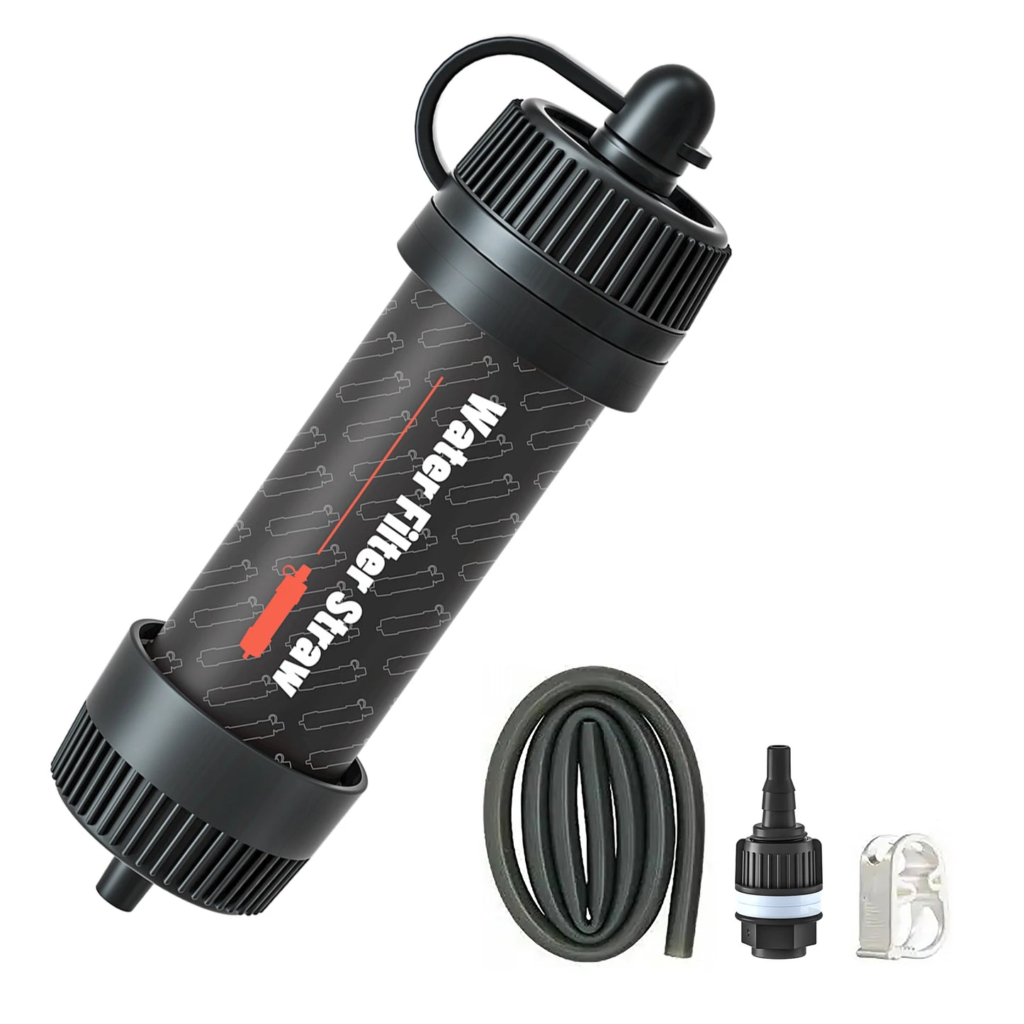 Filtro de agua para exteriores, purificador de agua portátil con pajita, equipo de supervivencia para acampar, senderismo, mochilero, preparación para emergencias