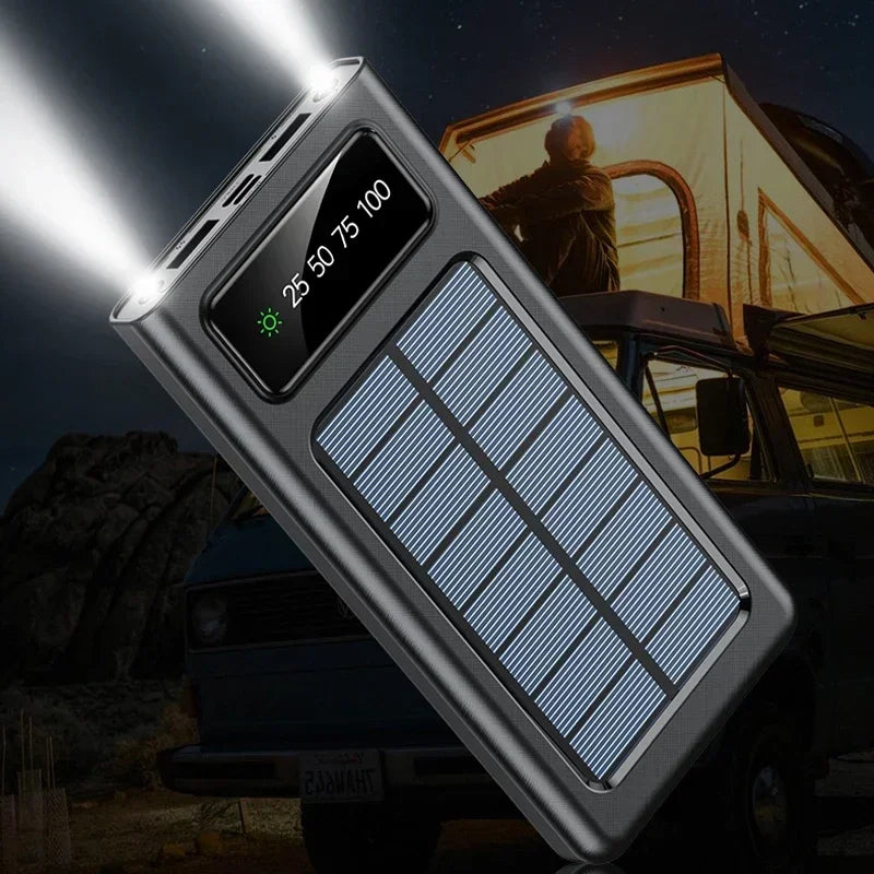 Xiaomi-Banco de energía Solar 4 en 1, batería externa de 200000mAh, Ultra capacidad, carga superrápida, USB tipo C, luz LED, para exteriores, para iPhone