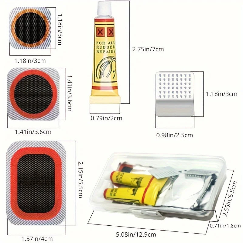 Kit de reparación de neumáticos de bicicleta de 32 piezas
