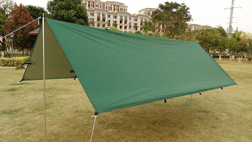 Lona de 19 puntos colgantes, impermeable, supervivencia, Bushcraft, refugio solar, tienda de sombra de playa, dosel para exteriores, toldo turístico para mochilero, 4x4, 3x3m