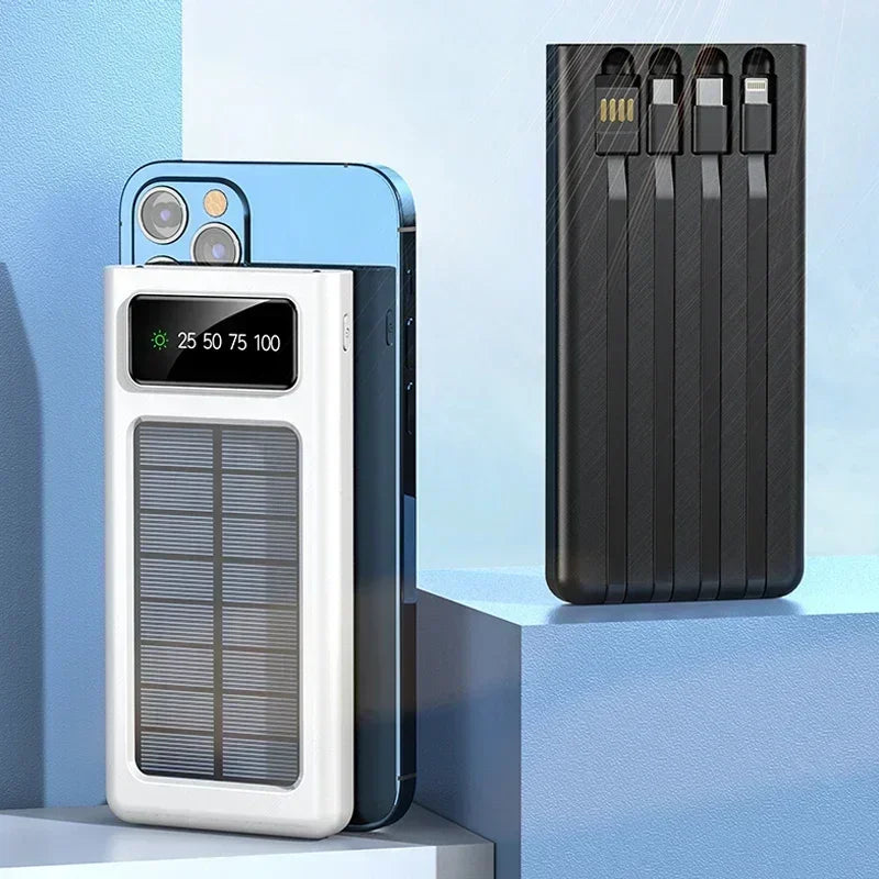 Xiaomi-Banco de energía Solar 4 en 1, batería externa de 200000mAh, Ultra capacidad, carga superrápida, USB tipo C, luz LED, para exteriores, para iPhone