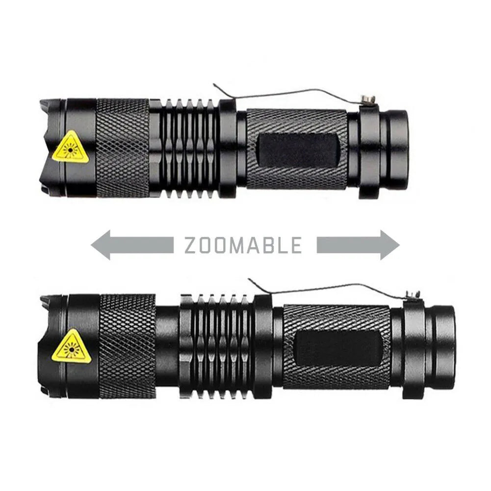 1x linternas tácticas impermeables, lámparas LED portátiles para acampar, linternas LED potentes de mano de 3 modos, autodefensa