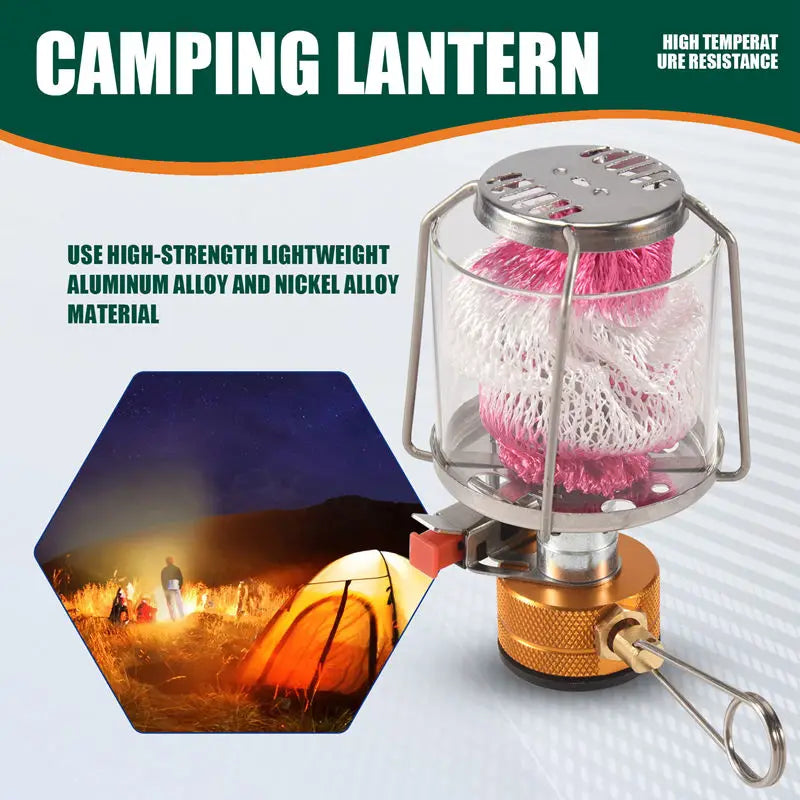 ABHS-linterna de Gas para acampar al aire libre, Mini lámpara de tienda de luz de Gas portátil, lámpara colgante para acampar y hacer senderismo
