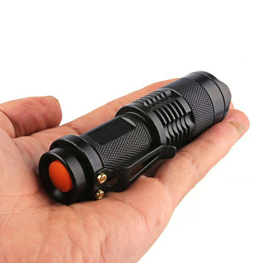 1x linternas tácticas impermeables, lámparas LED portátiles para acampar, linternas LED potentes de mano de 3 modos, autodefensa