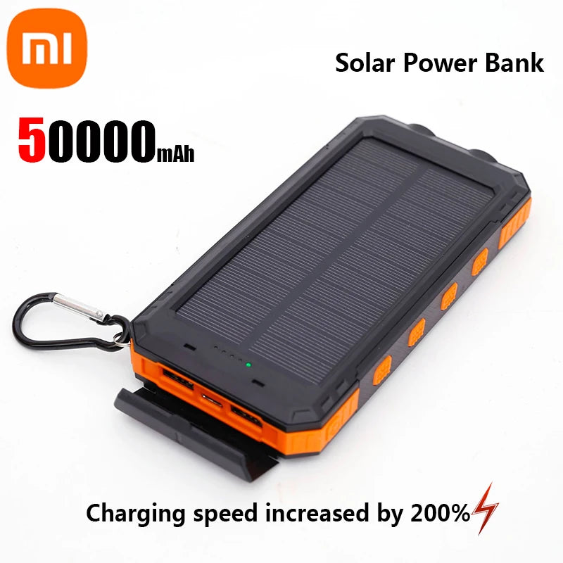 Cargador solar portátil de gran capacidad.