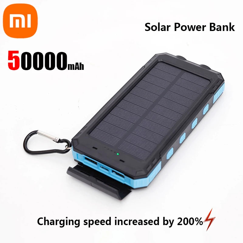 Cargador solar portátil de gran capacidad.
