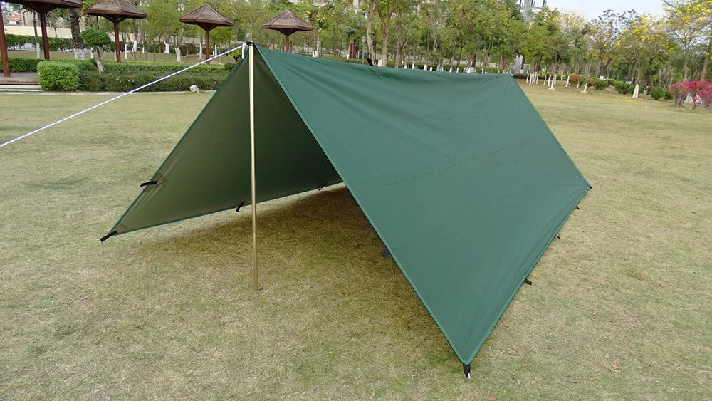 Lona de 19 puntos colgantes, impermeable, supervivencia, Bushcraft, refugio solar, tienda de sombra de playa, dosel para exteriores, toldo turístico para mochilero, 4x4, 3x3m