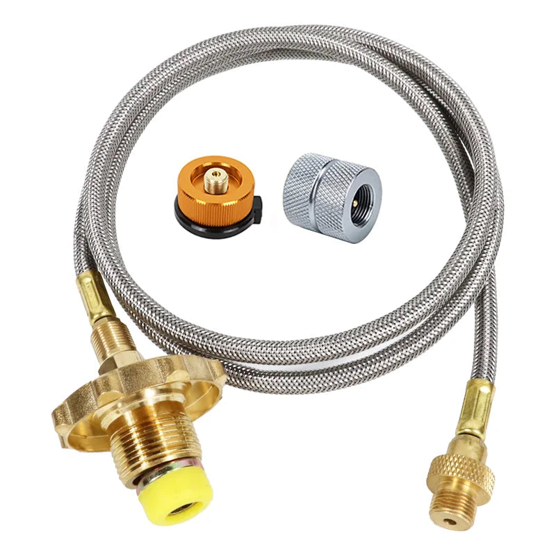 Adaptador de recarga de propano para estufa de Gas al aire libre, línea de conexión de tanque de Gas, adaptador de quemador de Camping, Conector de manguera de cilindro LPG