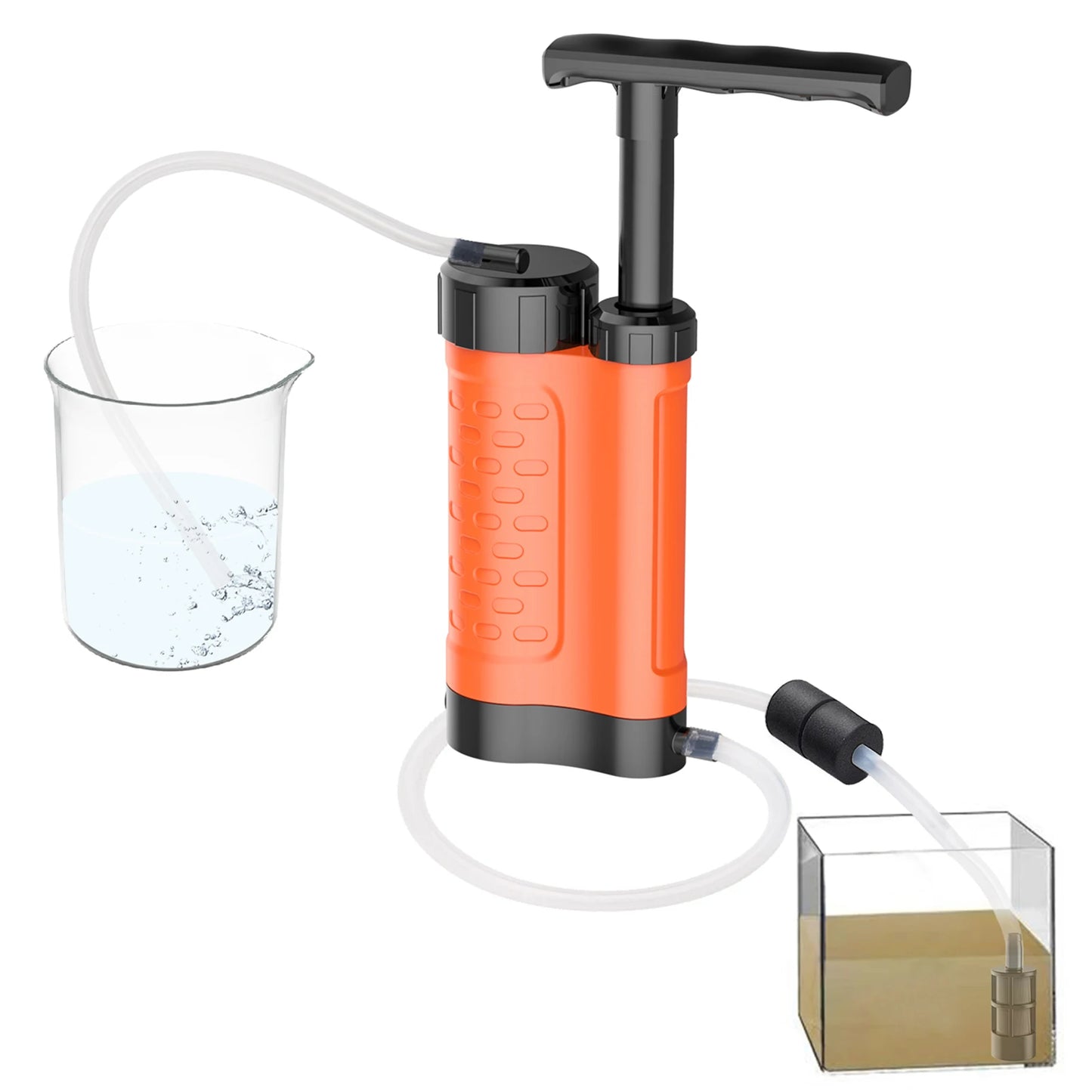 Bomba purificadora de agua, sistema de filtración de agua con filtro de agua de 0,01 micras, equipo de supervivencia de emergencia para exteriores, Camping y senderismo