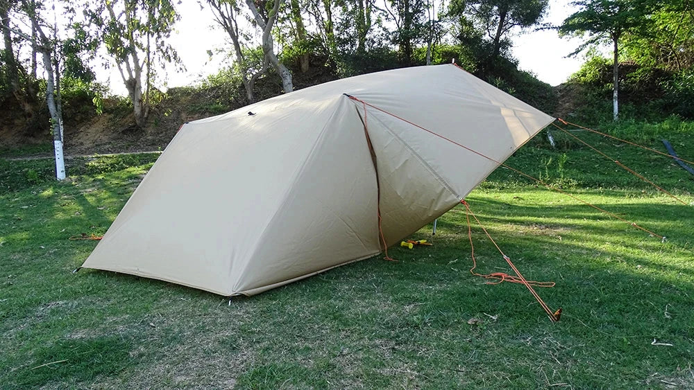 Lona de 19 puntos colgantes, impermeable, supervivencia, Bushcraft, refugio solar, tienda de sombra de playa, dosel para exteriores, toldo turístico para mochilero, 4x4, 3x3m