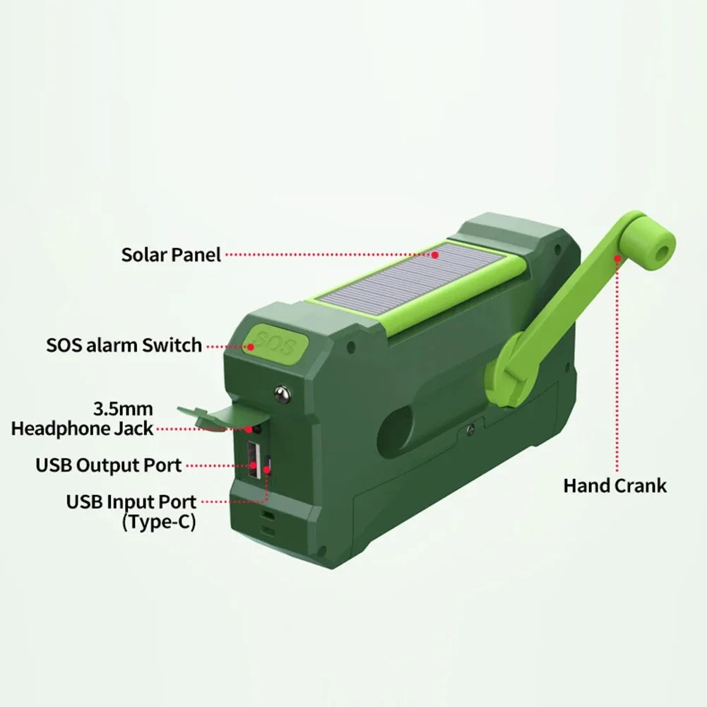 Cargador portátil de 10000mAh solar y manual.