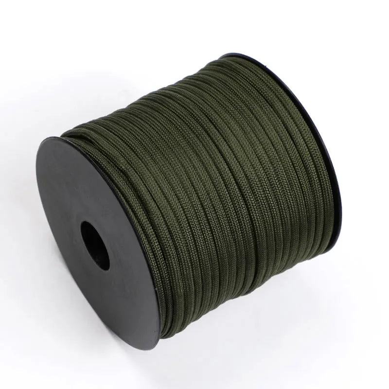 Cuerda de paracaídas de poliéster para exteriores, paragüero militar de 7 núcleos de 50/100M, 4mm, tienda de supervivencia para acampar, tendedero, 550
