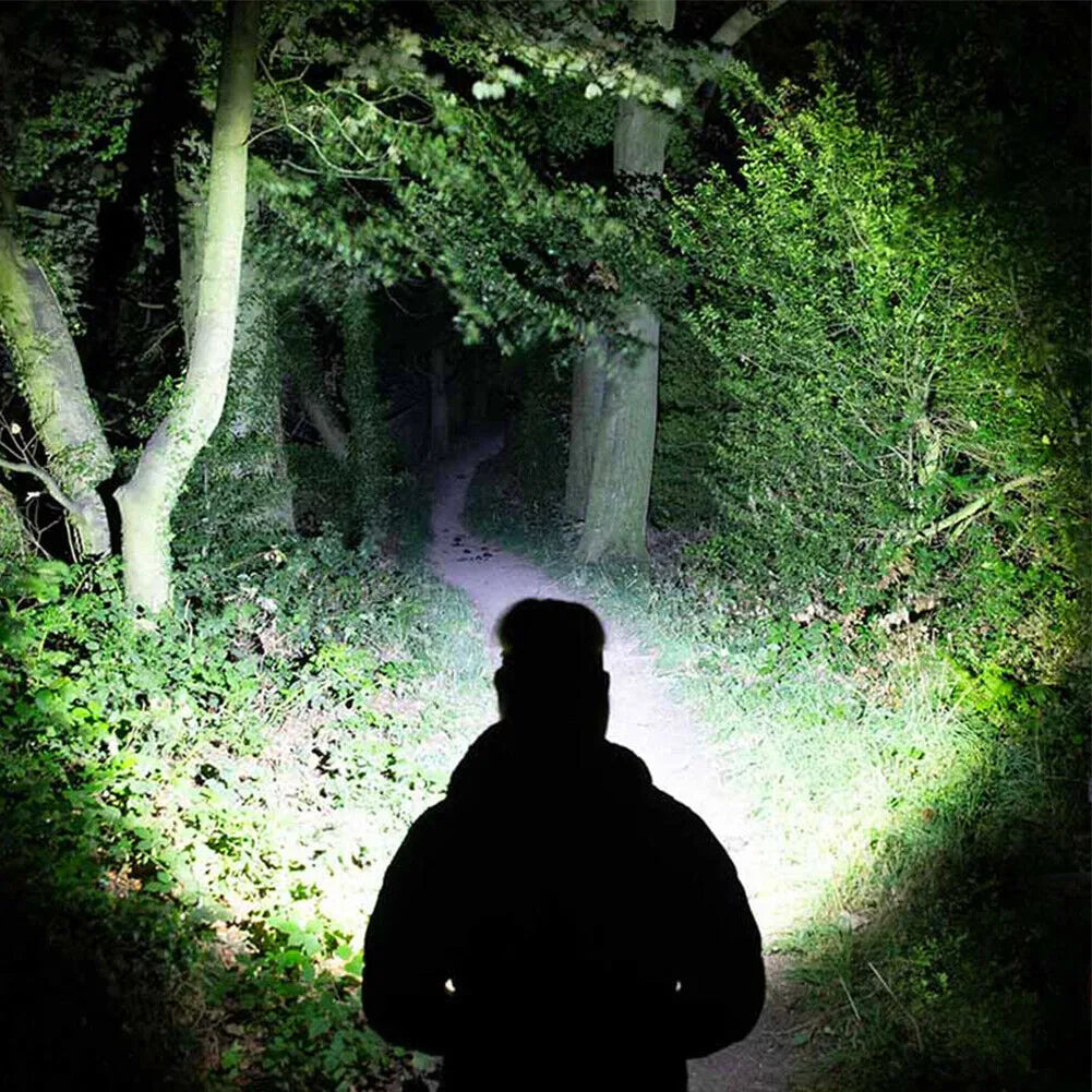 1x linternas tácticas impermeables, lámparas LED portátiles para acampar, linternas LED potentes de mano de 3 modos, autodefensa