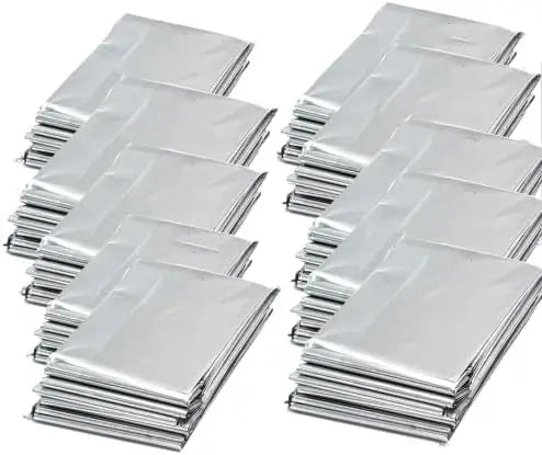 Manta térmica de película de poliéster de emergencia, manta de supervivencia de lámina dorada plateada, juego de supervivencia de manta espacial, adecuada para exteriores