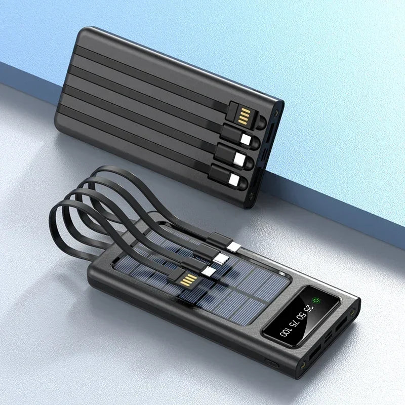 Xiaomi-Banco de energía Solar 4 en 1, batería externa de 200000mAh, Ultra capacidad, carga superrápida, USB tipo C, luz LED, para exteriores, para iPhone