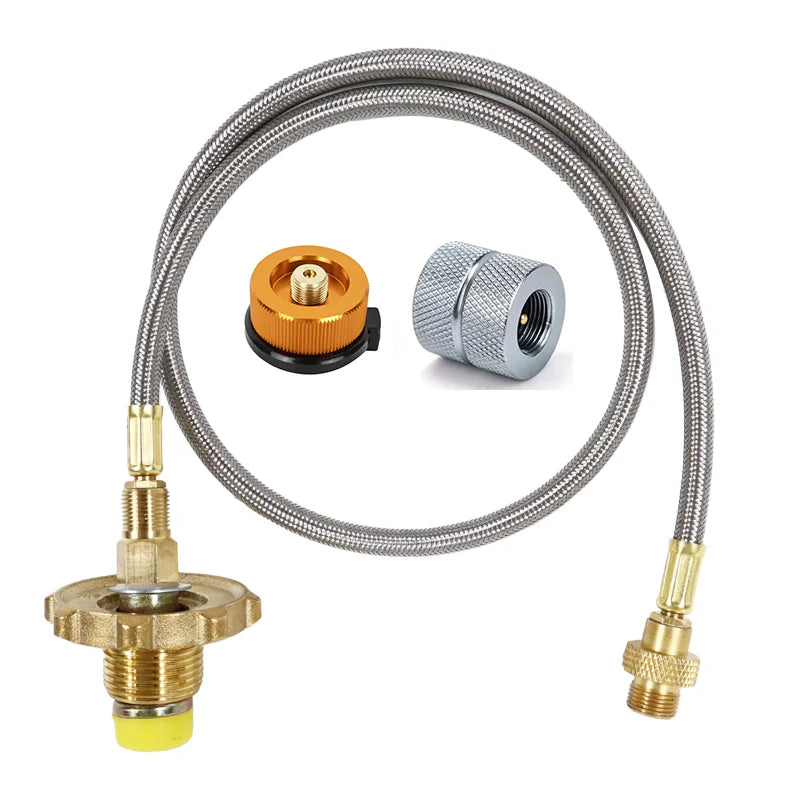 Adaptador de recarga de propano para estufa de Gas al aire libre, línea de conexión de tanque de Gas, adaptador de quemador de Camping, Conector de manguera de cilindro LPG