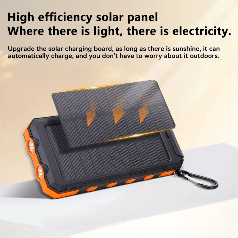 Cargador solar portátil de gran capacidad.