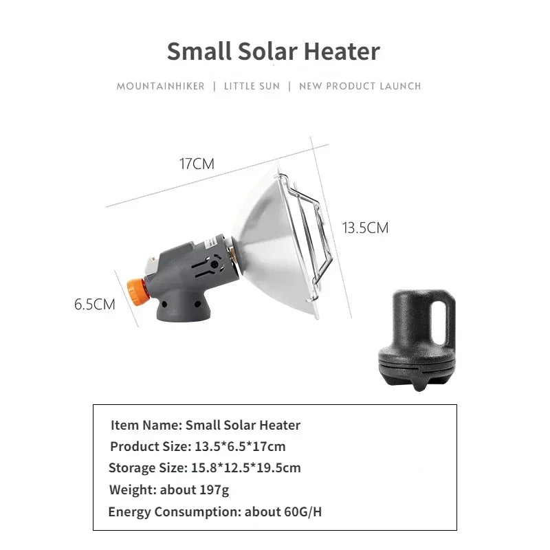 MOUNTAINHIKER-Mini estufa de calefacción de Gas solar portátil, calentador Solar para acampar al aire libre, horno, Mini Gas, calentador solar pequeño de butano