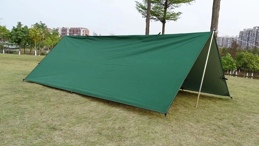 Lona de 19 puntos colgantes, impermeable, supervivencia, Bushcraft, refugio solar, tienda de sombra de playa, dosel para exteriores, toldo turístico para mochilero, 4x4, 3x3m
