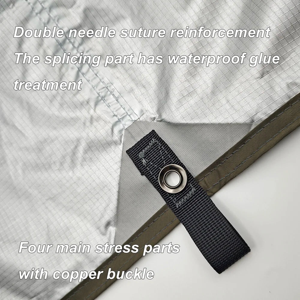 Lona de 19 puntos colgantes, impermeable, supervivencia, Bushcraft, refugio solar, tienda de sombra de playa, dosel para exteriores, toldo turístico para mochilero, 4x4, 3x3m