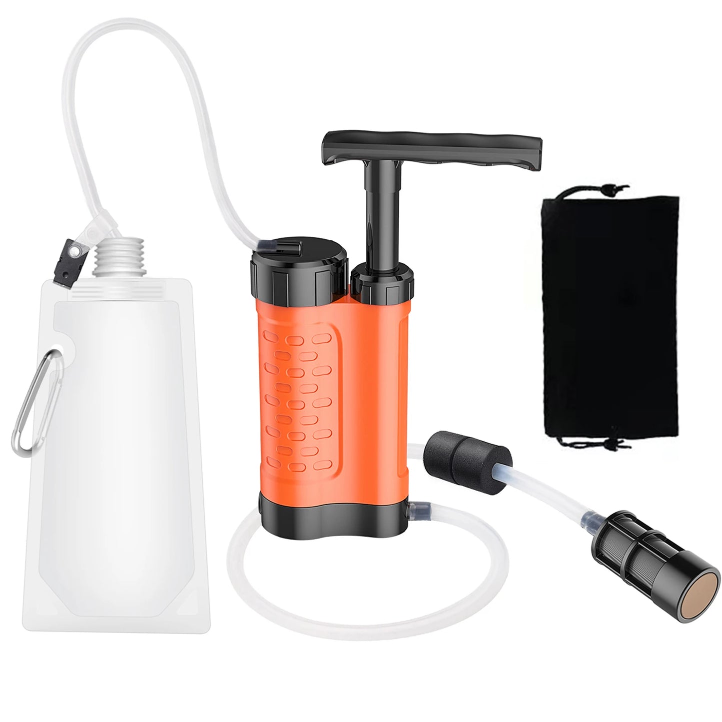 Bomba purificadora de agua, sistema de filtración de agua con filtro de agua de 0,01 micras, equipo de supervivencia de emergencia para exteriores, Camping y senderismo