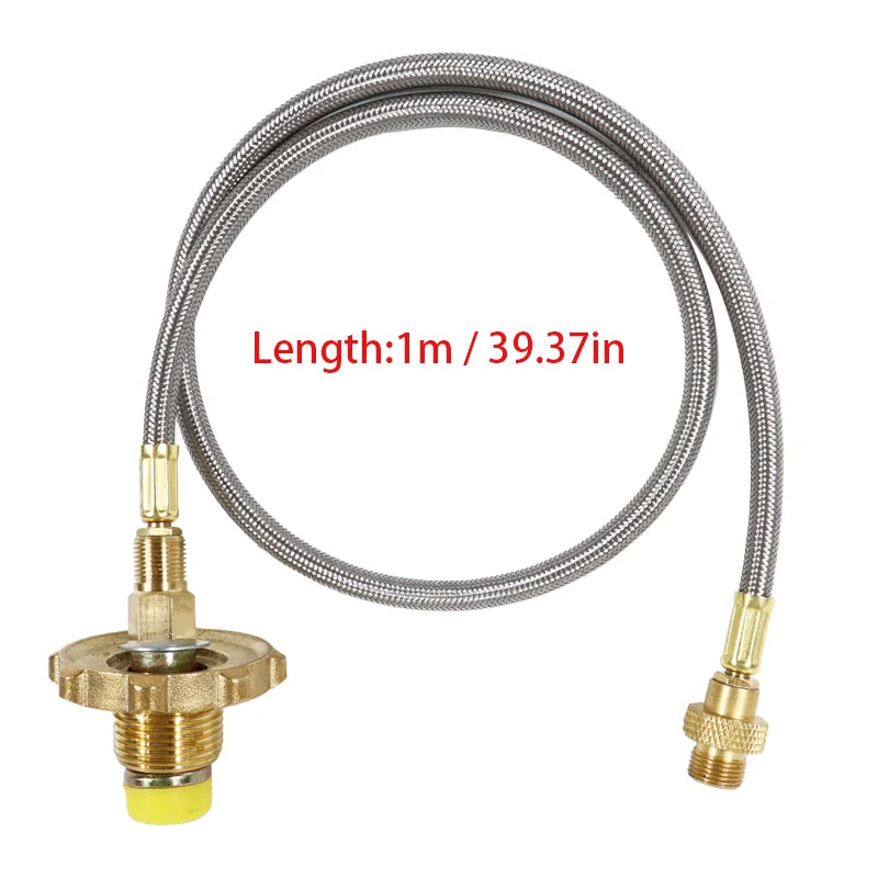 Adaptador de recarga de propano para estufa de Gas al aire libre, línea de conexión de tanque de Gas, adaptador de quemador de Camping, Conector de manguera de cilindro LPG