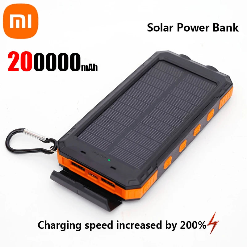 Cargador solar portátil de gran capacidad.