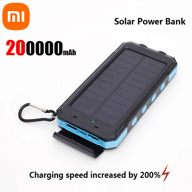Cargador solar portátil de gran capacidad.