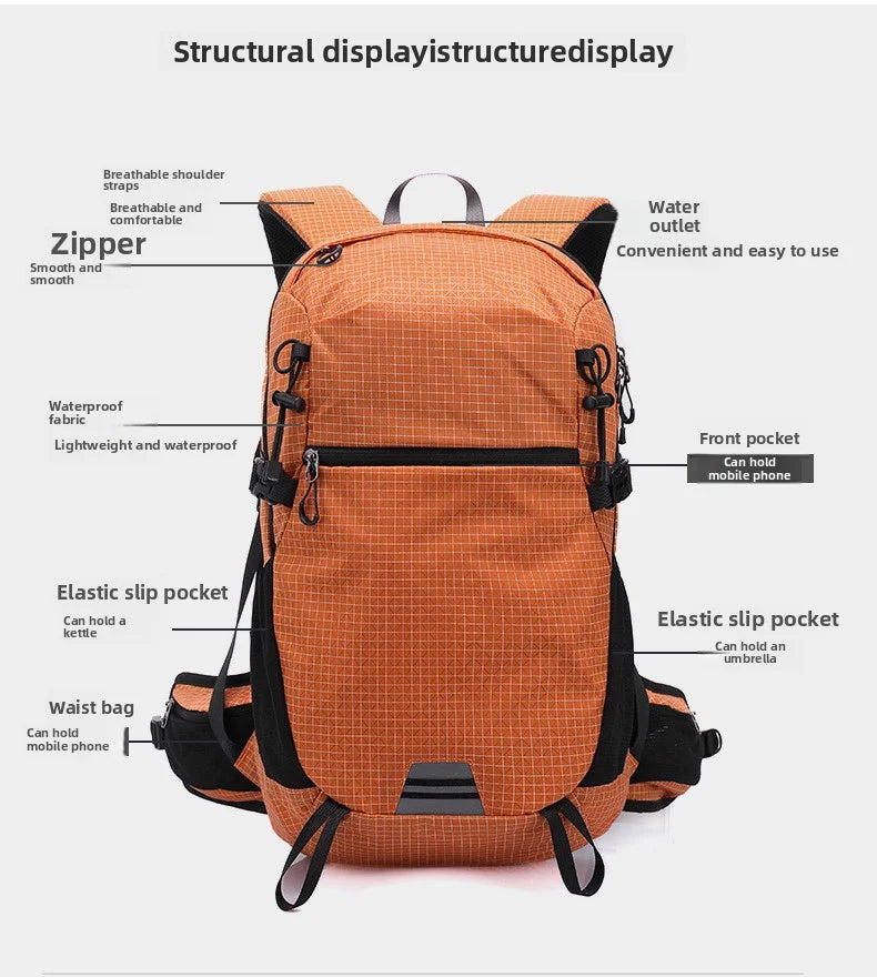 Mochila de senderismo al aire libre para hombres y mujeres, mochila deportiva, gran capacidad, senderismo, viajes ligeros, viajero