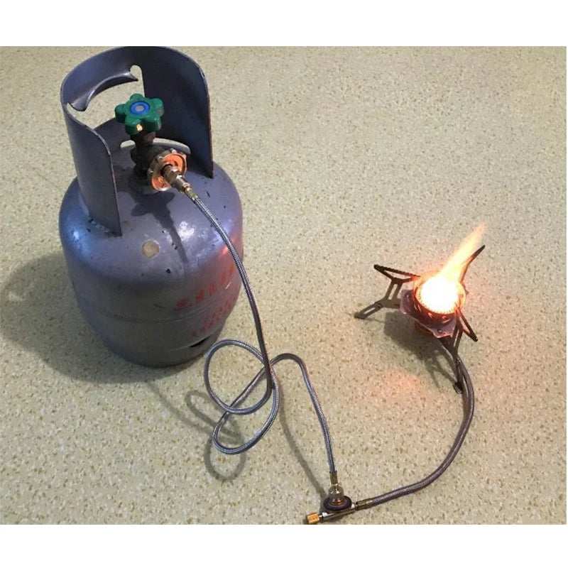 Adaptador de recarga de propano para estufa de Gas al aire libre, línea de conexión de tanque de Gas, adaptador de quemador de Camping, Conector de manguera de cilindro LPG