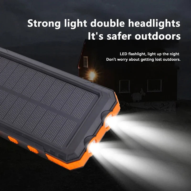 Cargador solar portátil de gran capacidad.