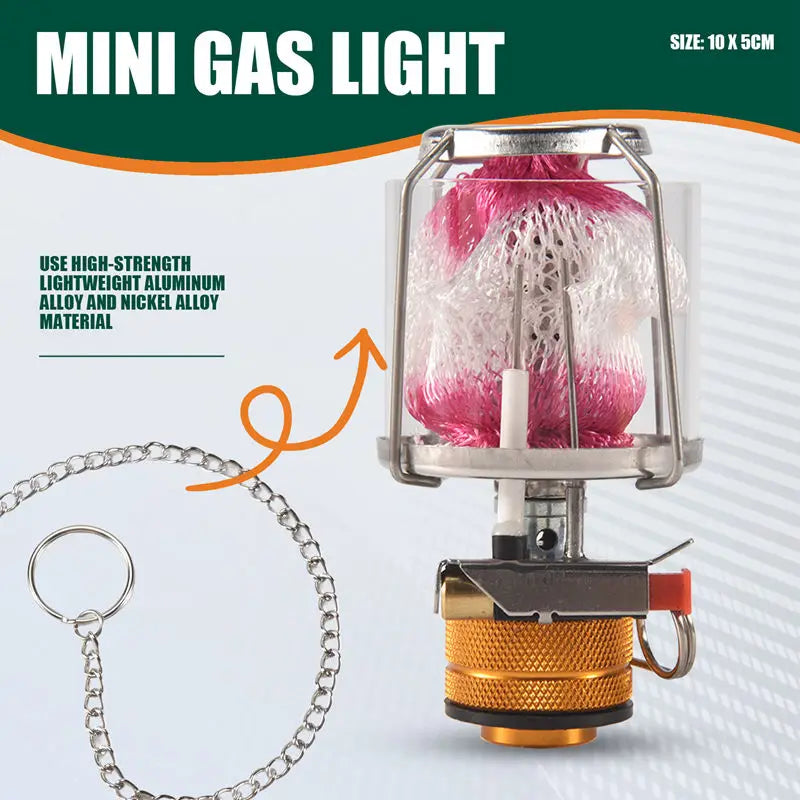 ABHS-linterna de Gas para acampar al aire libre, Mini lámpara de tienda de luz de Gas portátil, lámpara colgante para acampar y hacer senderismo