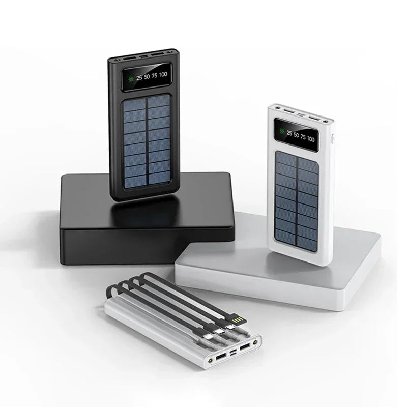 Xiaomi-Banco de energía Solar 4 en 1, batería externa de 200000mAh, Ultra capacidad, carga superrápida, USB tipo C, luz LED, para exteriores, para iPhone