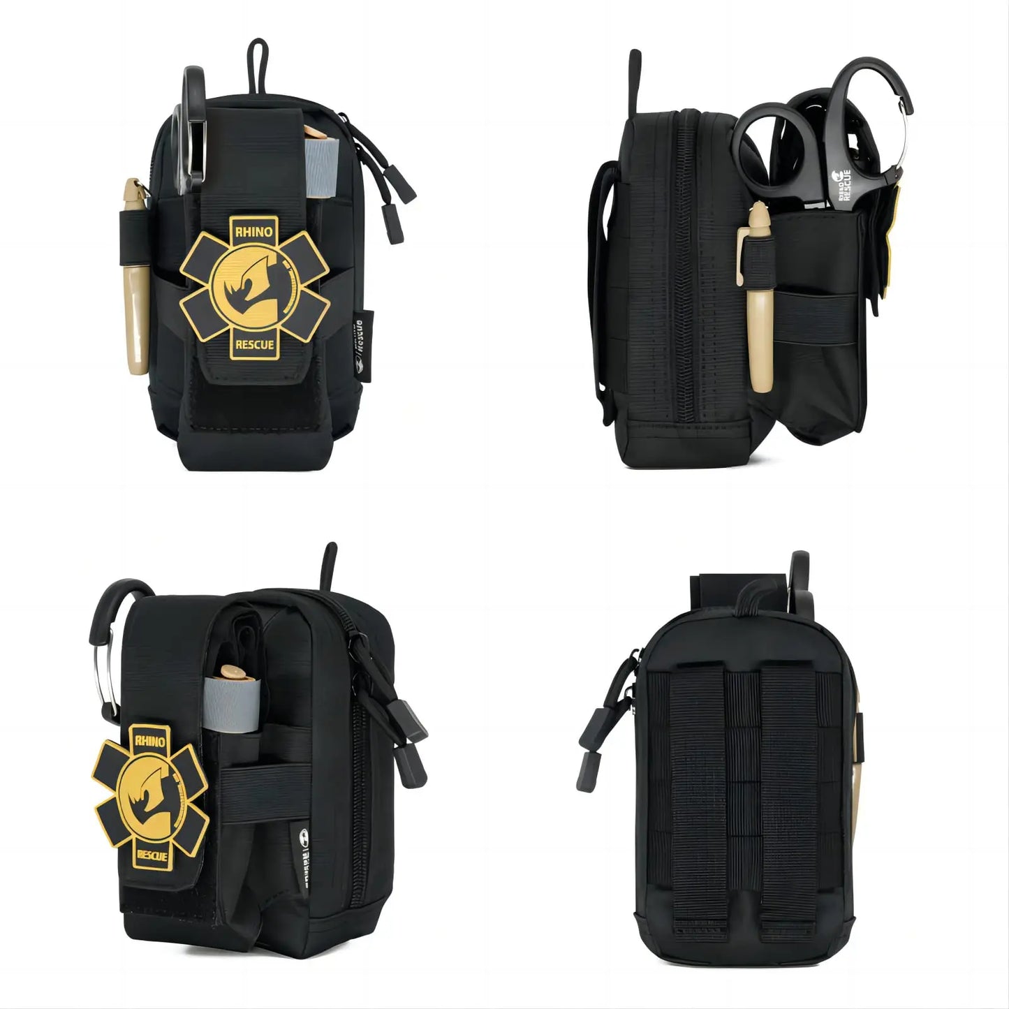 Bolsa EDC de rescate de rinoceronte, botiquín de primeros auxilios, Kit táctico de supervivencia para traumatismos, bolsas de herramientas de utilidad Molle para acampar y hacer senderismo