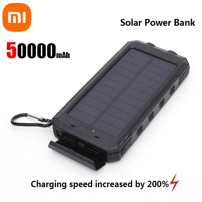 Cargador solar portátil de gran capacidad.
