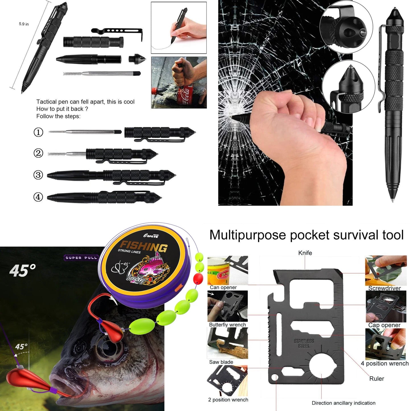 Botiquín de primeros auxilios de supervivencia, conjunto completo de supervivencia, equipo Molle para exteriores, kits de emergencia, bolsa para traumatismos, Camping, senderismo, aventuras IFAK EDC