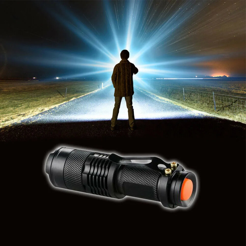 1x linternas tácticas impermeables, lámparas LED portátiles para acampar, linternas LED potentes de mano de 3 modos, autodefensa