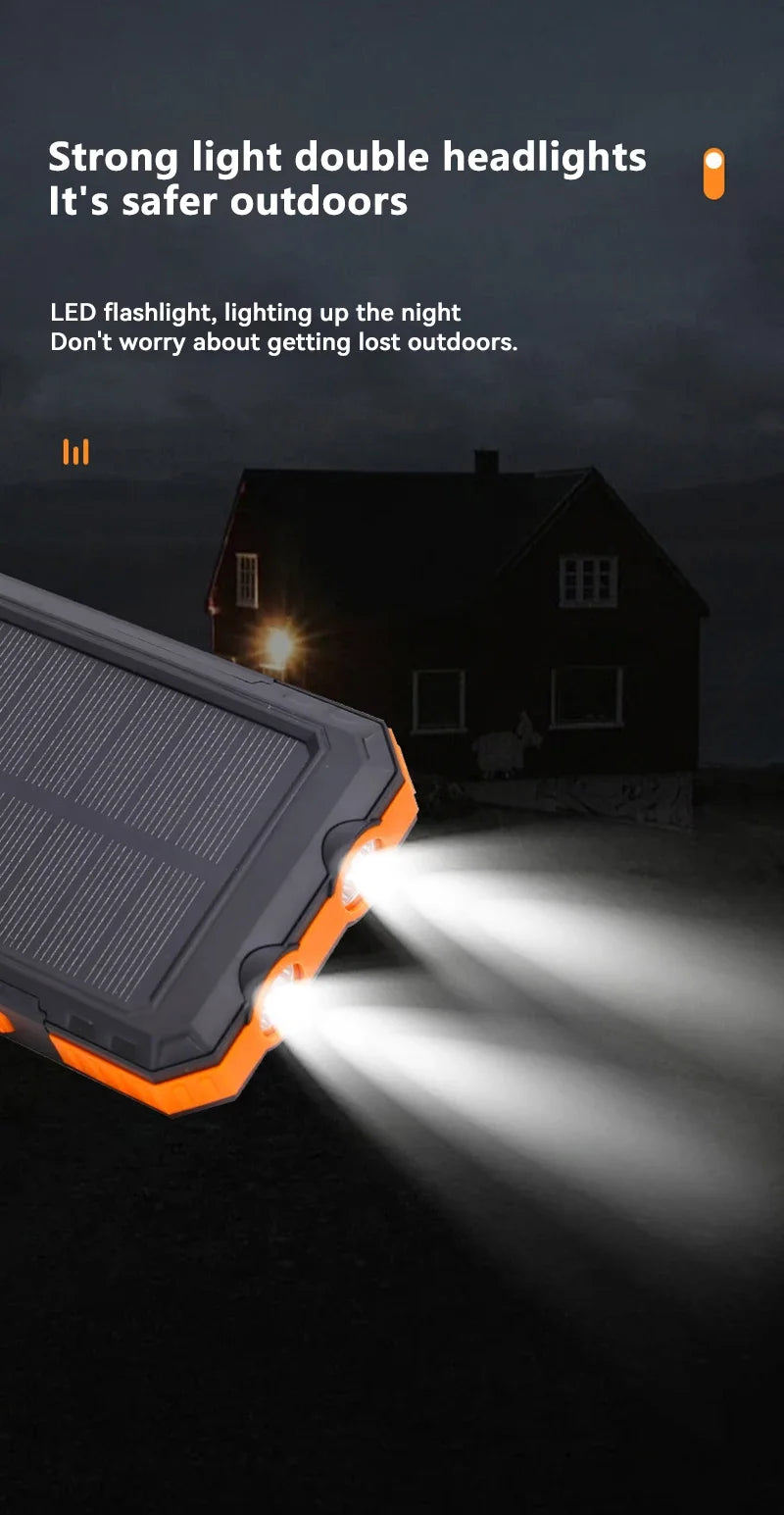 Cargador solar portátil de gran capacidad.