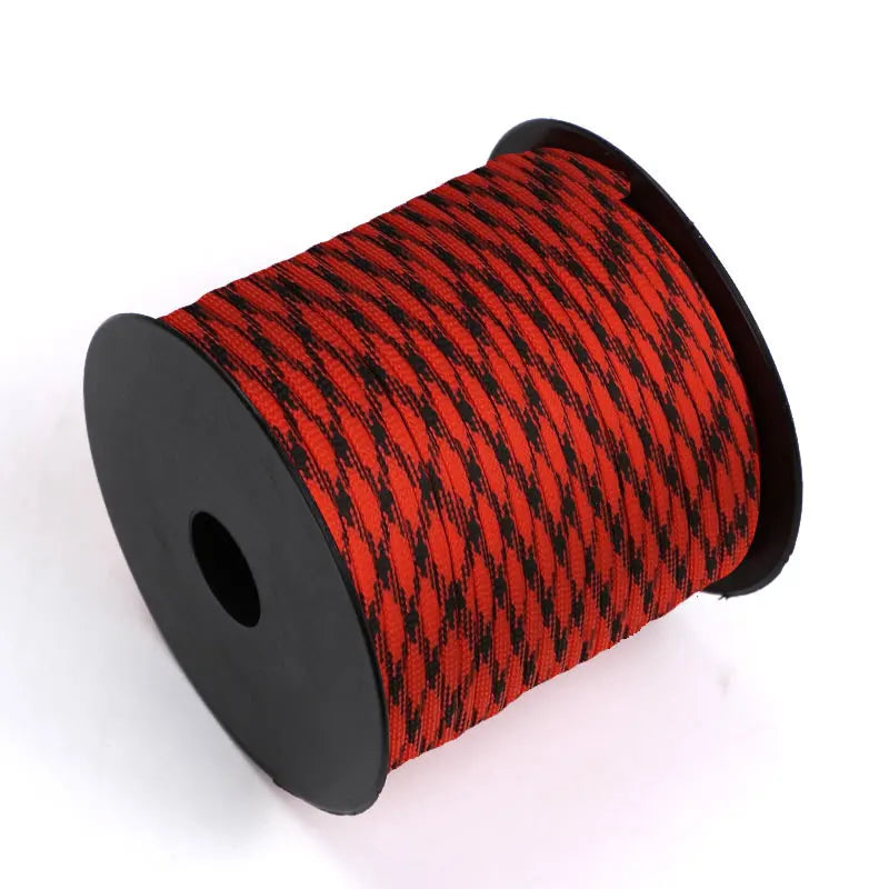 Cuerda de paracaídas de poliéster para exteriores, paragüero militar de 7 núcleos de 50/100M, 4mm, tienda de supervivencia para acampar, tendedero, 550