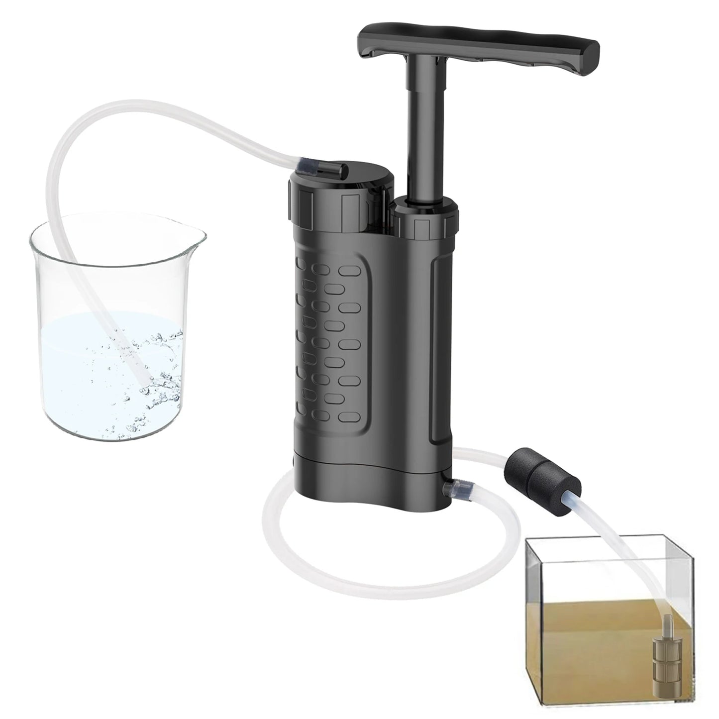 Bomba purificadora de agua, sistema de filtración de agua con filtro de agua de 0,01 micras, equipo de supervivencia de emergencia para exteriores, Camping y senderismo