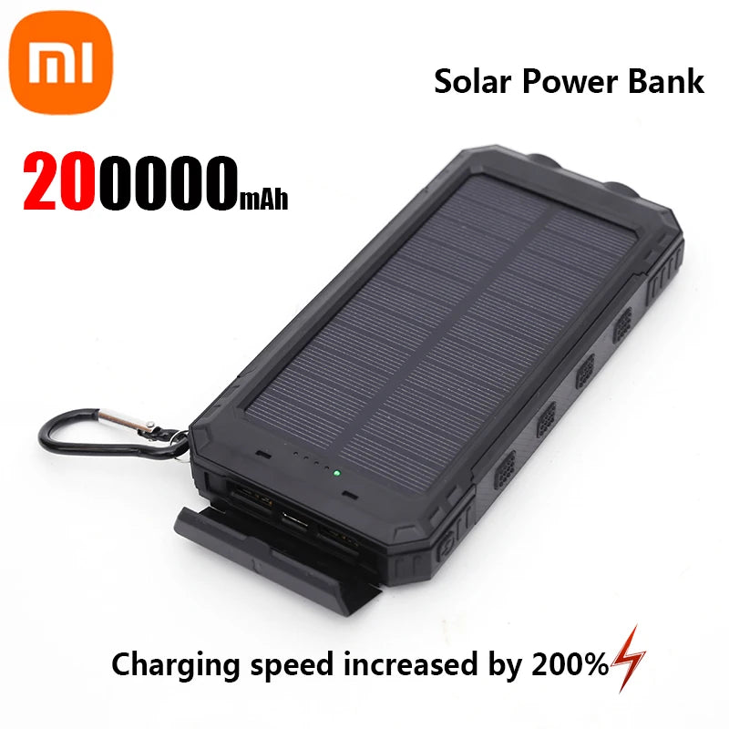 Cargador solar portátil de gran capacidad.