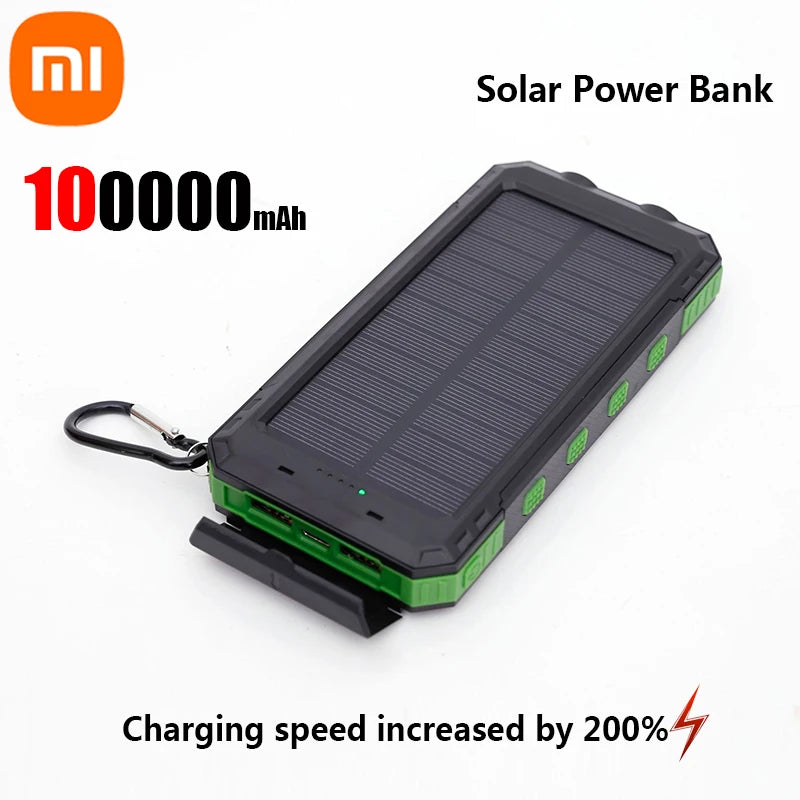 Cargador solar portátil de gran capacidad.