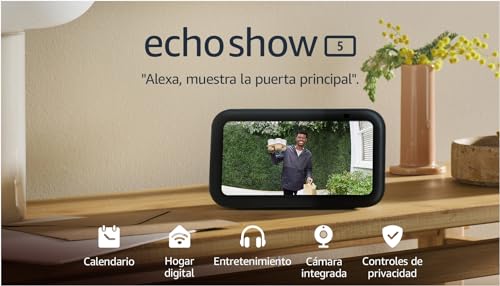 Echo Show 5 (Última generación). Pantalla táctil inteligente con Alexa, controlar tus dispositivos de Hogar