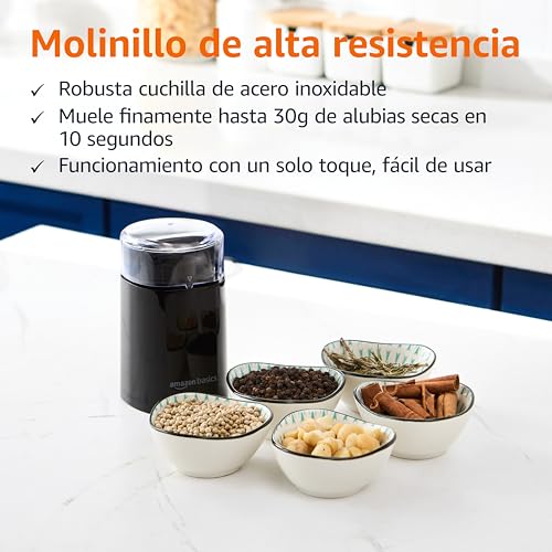 Amazon Basics Molinillo de café eléctrico, negro