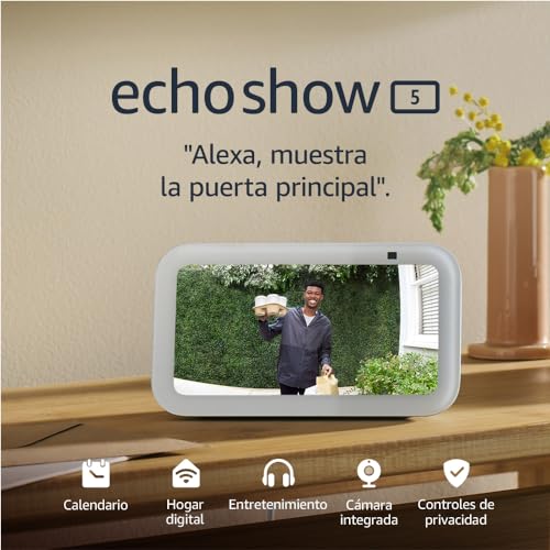 Echo Show 5 (Última generación). Pantalla táctil inteligente con Alexa, controlar tus dispositivos de Hogar